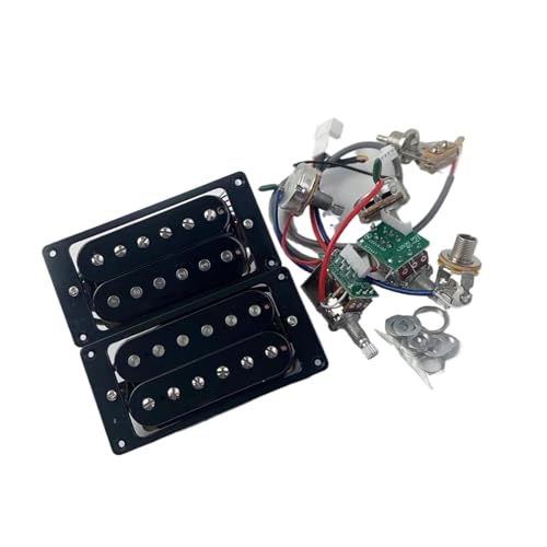 Ersatz- & Kleinteile Für E-Gitarren Geeignet Für LP-Gitarre Humbucker Elektrische Gitarre Tonabnehmer Single Cut Lötfrei 1 Set Gitarrenzubehör(2V2T BK) von ILGIZJIN