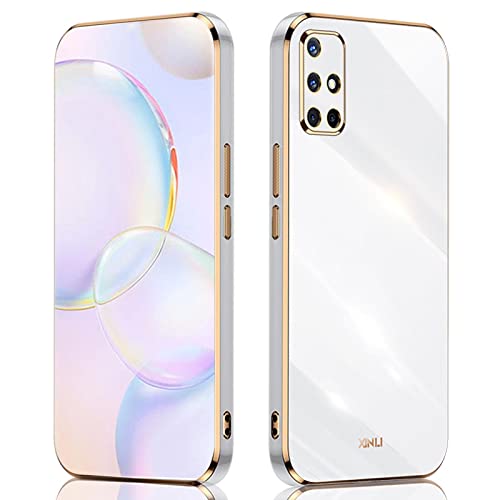 ILING Handyhülle für Samsung Galaxy A71, Ultradünne Stoßfeste Schutzhülle für Damen, Bunt Silikon Case, Schützen Sie die Kamera Stoßstange Hülle (Weiß) von ILING