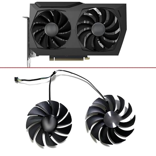 IMASHNA Computerkomponenten 87MM 4PIN GA92S2U Lüfter kompatibel mit RTX 3070 Twin Edge RTX 3070Ti CF9015H12S Grafikkartenlüfter(Sky Blue) von IMASHNA