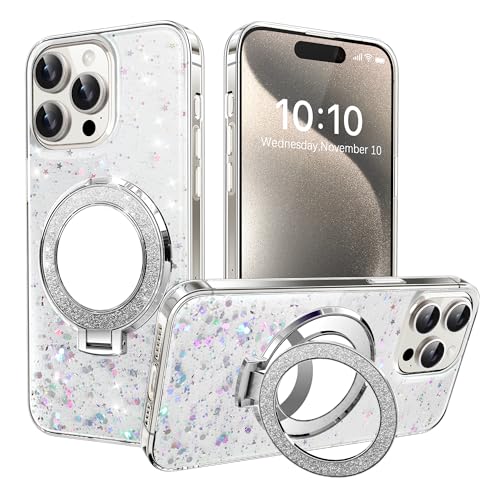 IMEIKONST Glitzer Hülle für Samsung Galaxy A55 5G mit Makeup Spiegel Ständer, Handyhülle für Mädchen Schuzhülle Glitzer klar Stoßfest TPU Silikon Bumper Stoßfest Case für Samsung A55 5G. Clear DJJ von IMEIKONST