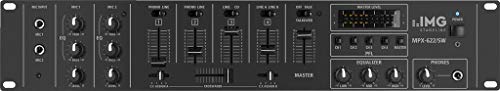 IMG STAGELINE MPX-622/SW Stereo-Audio-Mischpult speziell für den ELA- und DJ-Bereich von IMG