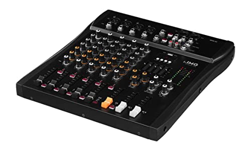 IMG STAGELINE MXR-60, 6-Kanal Audio-Mischpult mit integriertem MP3-Player und Bluetooth-Empfänger, Audio-Console mit 4 Mono-Eingangskanälen mit Gainregler, Mix-Pult in Schwarz von IMG