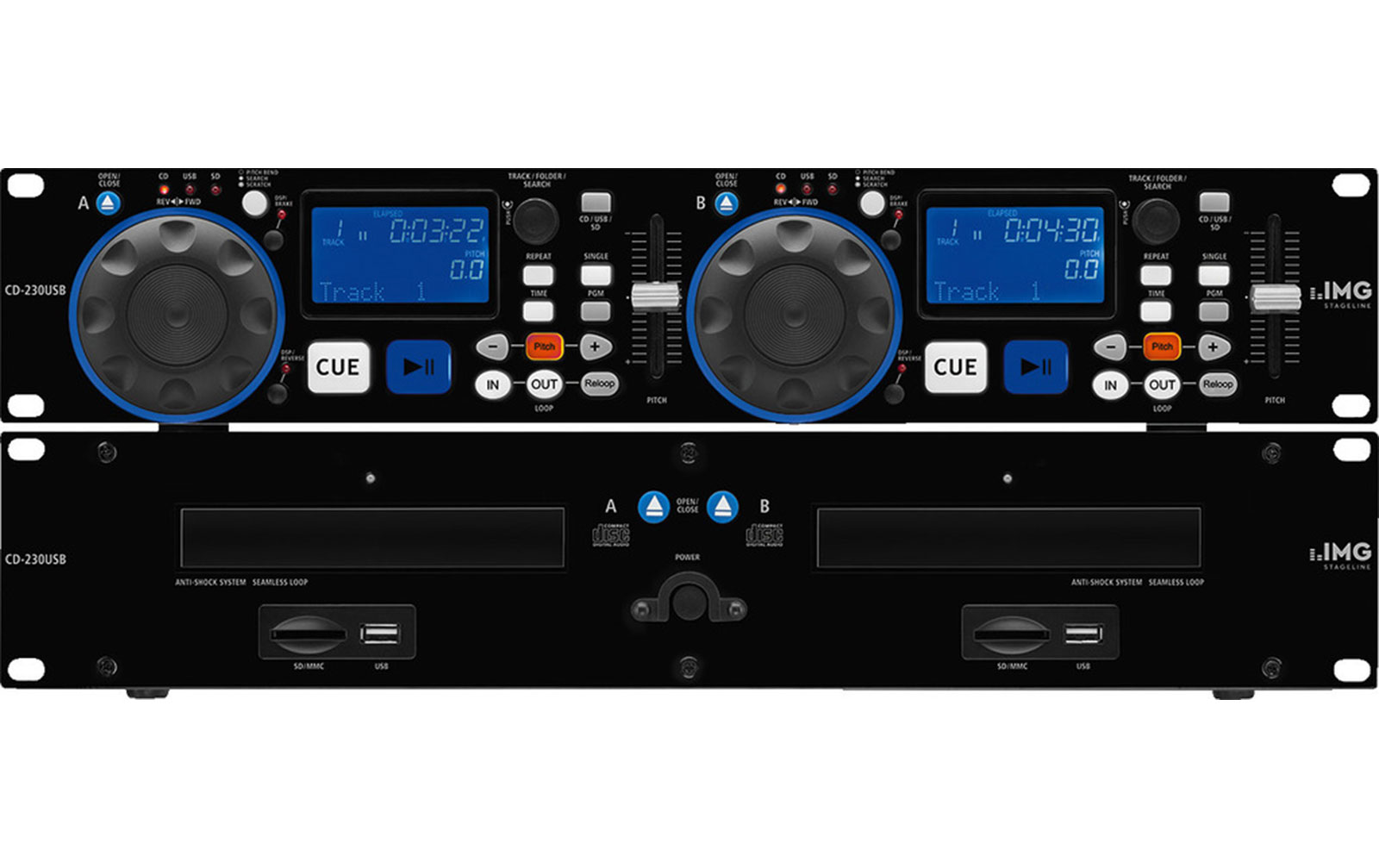 IMG Stageline CD-230USB Dual-CD-Spieler von IMG Stageline