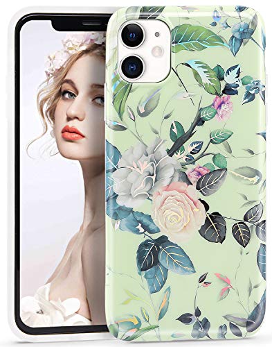 IMIKOKO Hülle für iPhone 11, Blumen Weich Handyhülle TPU Bumper Schutzhülle Soft Back Cover Dünn 6,1 Zoll von IMIKOKO