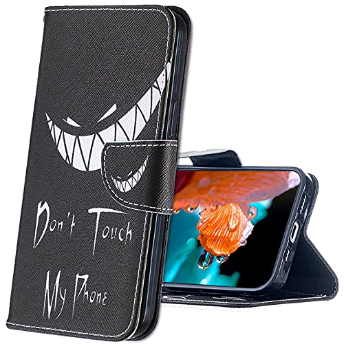 IMIRST Oppo A94 5G Hülle Leder, Langlebig Leichtes Klassisches Design Flip Wallet Case PU-Leder Schutzhülle Brieftasche Handyhülle für Oppo A94 5G. BF Bad Smile von IMIRST