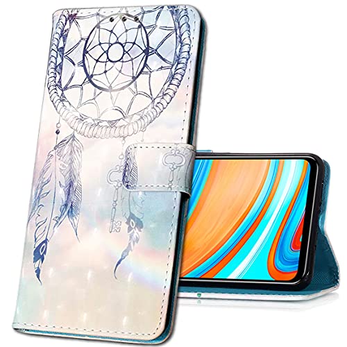 IMIRST Xiaomi Redmi Note 10 Handytasche, Leder Schutzhülle Brieftasche Hülle Flip Case 3D Muster Cover Stylish PU Tasche Schutzhülle Handyhüllen für Xiaomi Redmi Note 10S. YB Blue Dreamcatcher von IMIRST