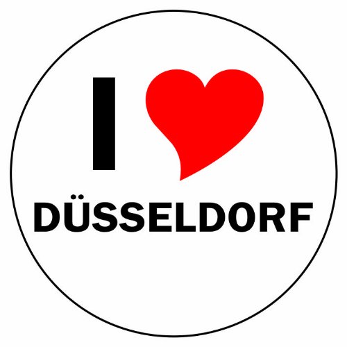 INDIGOS UG I Love DÜSSELDORF Handyaufkleber Handyskin 50x50 mm rund von INDIGOS UG