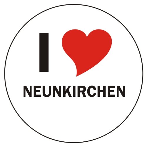 INDIGOS UG I Love NEUNKIRCHEN Handyaufkleber Handyskin 50x50 mm rund von INDIGOS UG