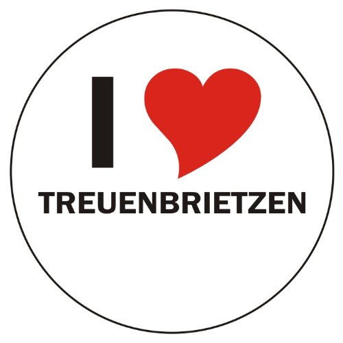 INDIGOS UG I Love TREUENBRIETZEN Handyaufkleber Handyskin 50x50 mm rund von INDIGOS UG