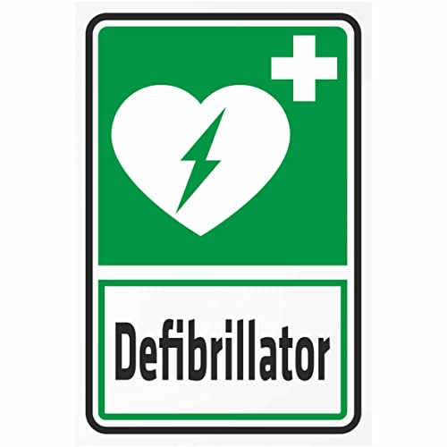 INDIGOS UG - Alu - Dibond Schilder 3mm - Sicherheit - Defibrillator - 200x150 mm - Hotel, Firma, Schutz, KITA, Arzt, Praxis, Wohnung von INDIGOS