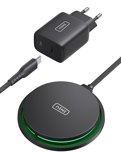 INIU Magsafe Ladegerät, 15W Qi2 Induktive iPhone Ladestation mit 23-Fin Lüfterkühlung, Wireless Charger Ladepad für iPhone 16, 15, 14, 13, 12 Pro Max/Plus, inkl. USB-C Kabel und Netzadapter von INIU