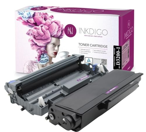 Toner Premium TÜV Schwarz TN3280 + Trommel DR3200 Kompatibel für Brother DCP-8080DN DCP-8085DN HL-5340 HL-5340D HL-5340DL HL-5340DN MFC-8370DN von INKDIGO