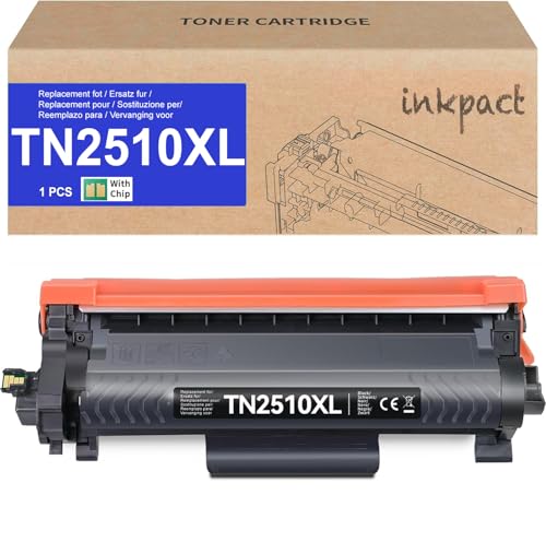 INKPACT TN2510XL Toner (3000 Seiten) kompatibel für Brother TN-2510XL TN2510 für Brother MFC-L2800DW Toner für Brother MFC-L2827DW MFC-L2835DW HL-L2400DWE MFC-L2827DW,1 Schwarz von INKPACT