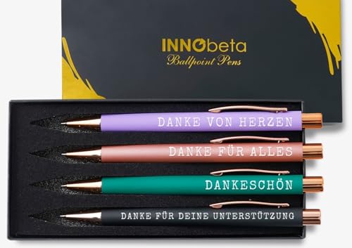 INNObeta Dankeschön Geschenke, Kugelschreiber kleines Danke stift Geschenk, Set 4 Stück, Geschenk danke für alles, Frauen, Mitarbeiter, Kolleginnen, Freunde von INNObeta