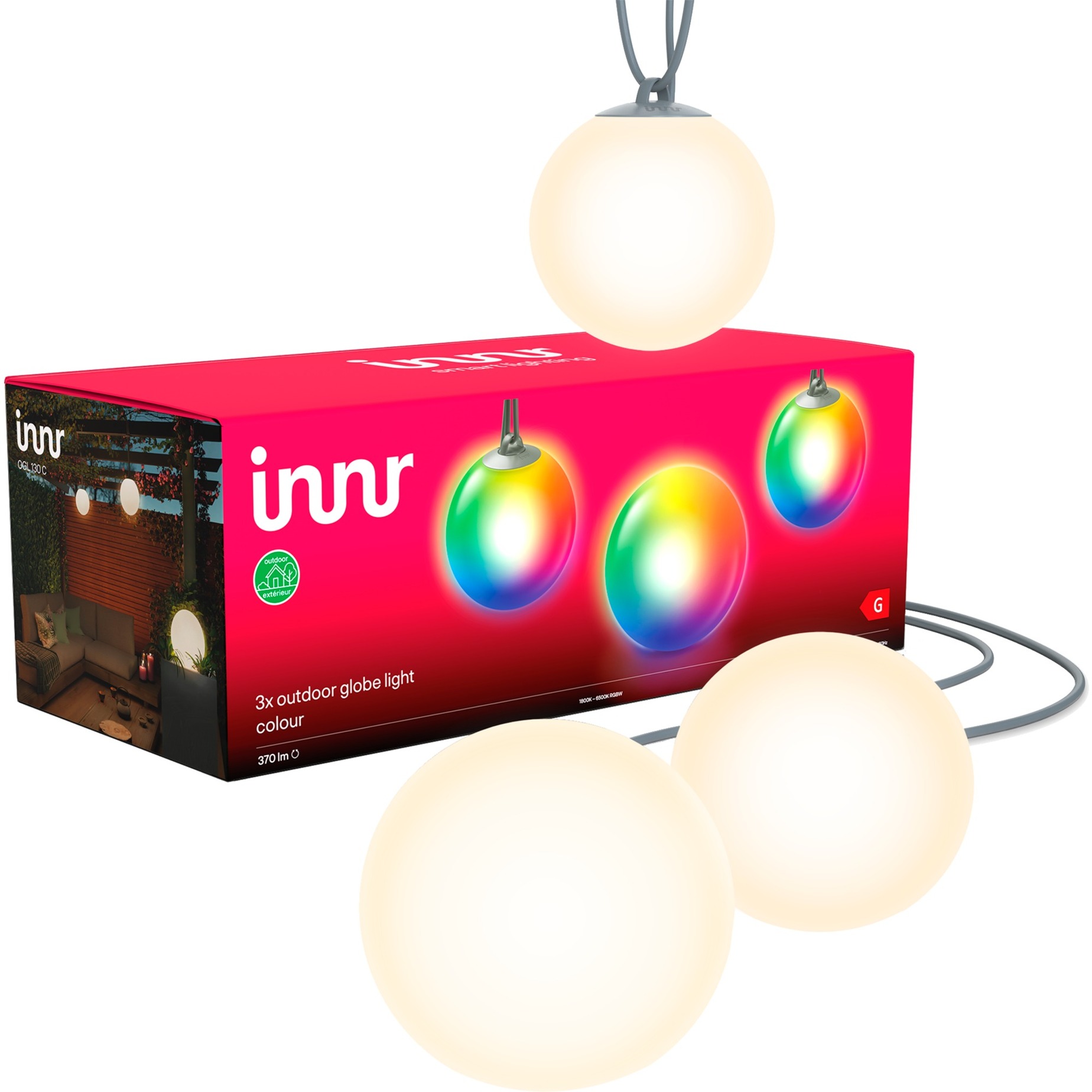 Outdoor Smart Globe Light Colour 3er-Pack, LED-Leuchte von INNR