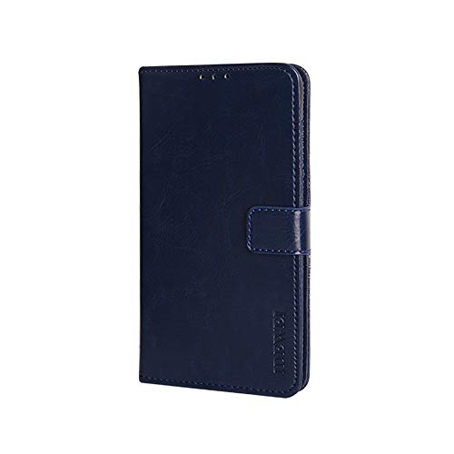 INSOLKIDON Kompatibel mit Cubot X30 Hülle Case Leder Rückseite Telefon Schutz Schale Ganzkörper Schutz Brieftasche Kartenpaket Schutzhülle Flip Ledertasche Matt Hülle (Navy blau) von INSOLKIDON