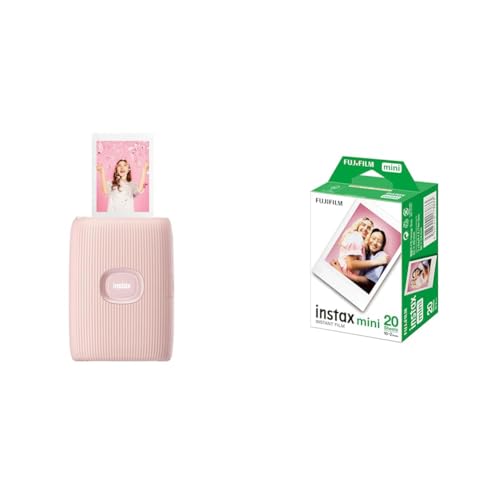 instax Mini LINK2 Smartphone Printer, Soft PINK & Mini Film, Doppelpack (2x10 Aufnahmen) von INSTAX