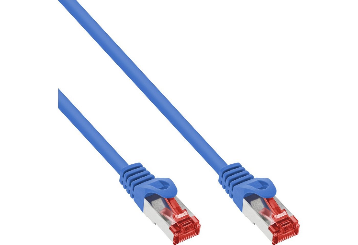 INTOS ELECTRONIC AG InLine® Patchkabel, S/FTP (PiMf), Cat.6, 250MHz, PVC, CCA, blau, 1m LAN-Kabel von INTOS ELECTRONIC AG