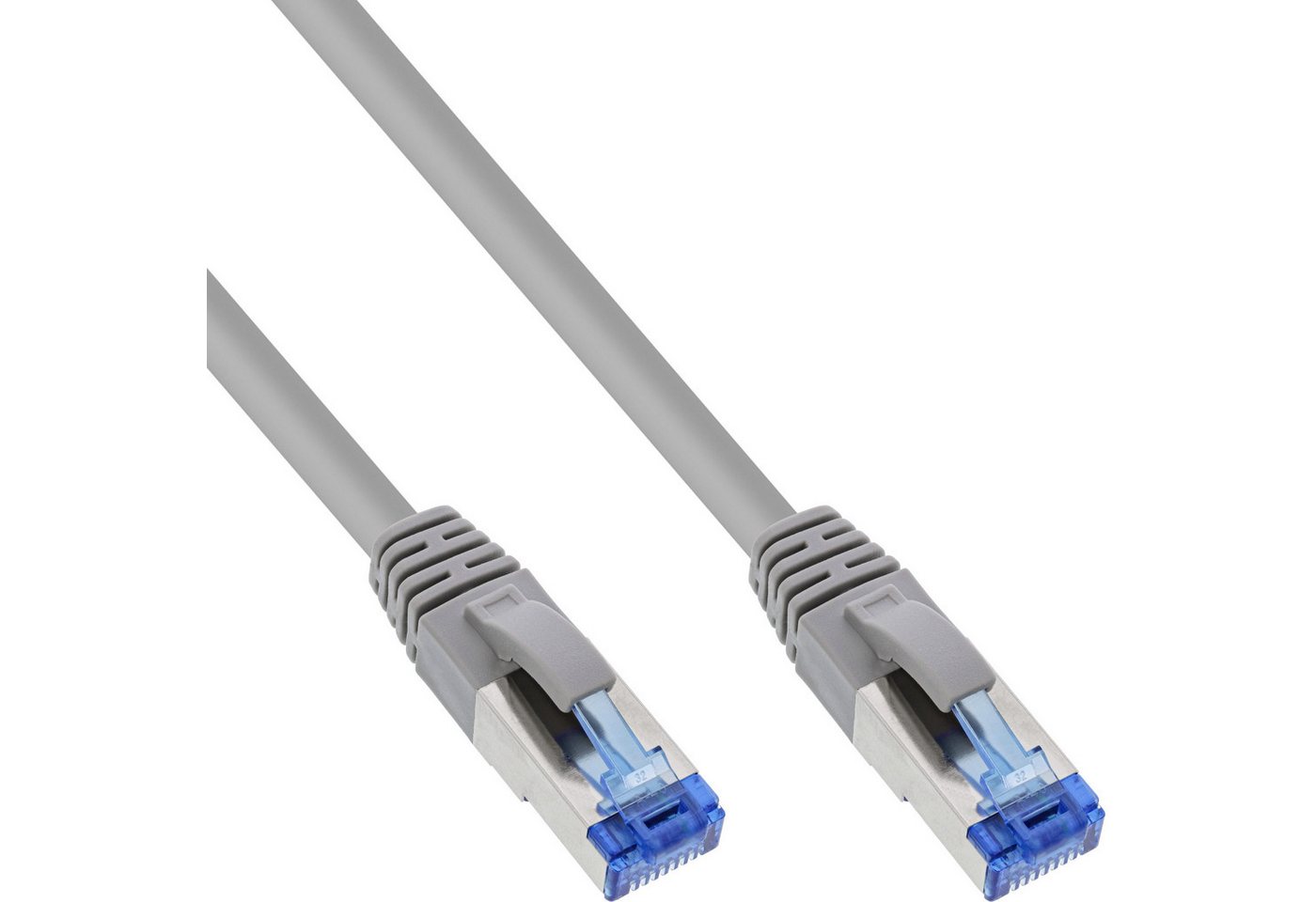 Inline InLine® Patchkabel, S/FTP (PiMf), Cat.6A, halogenfrei, grau, 3m LAN-Kabel von Inline