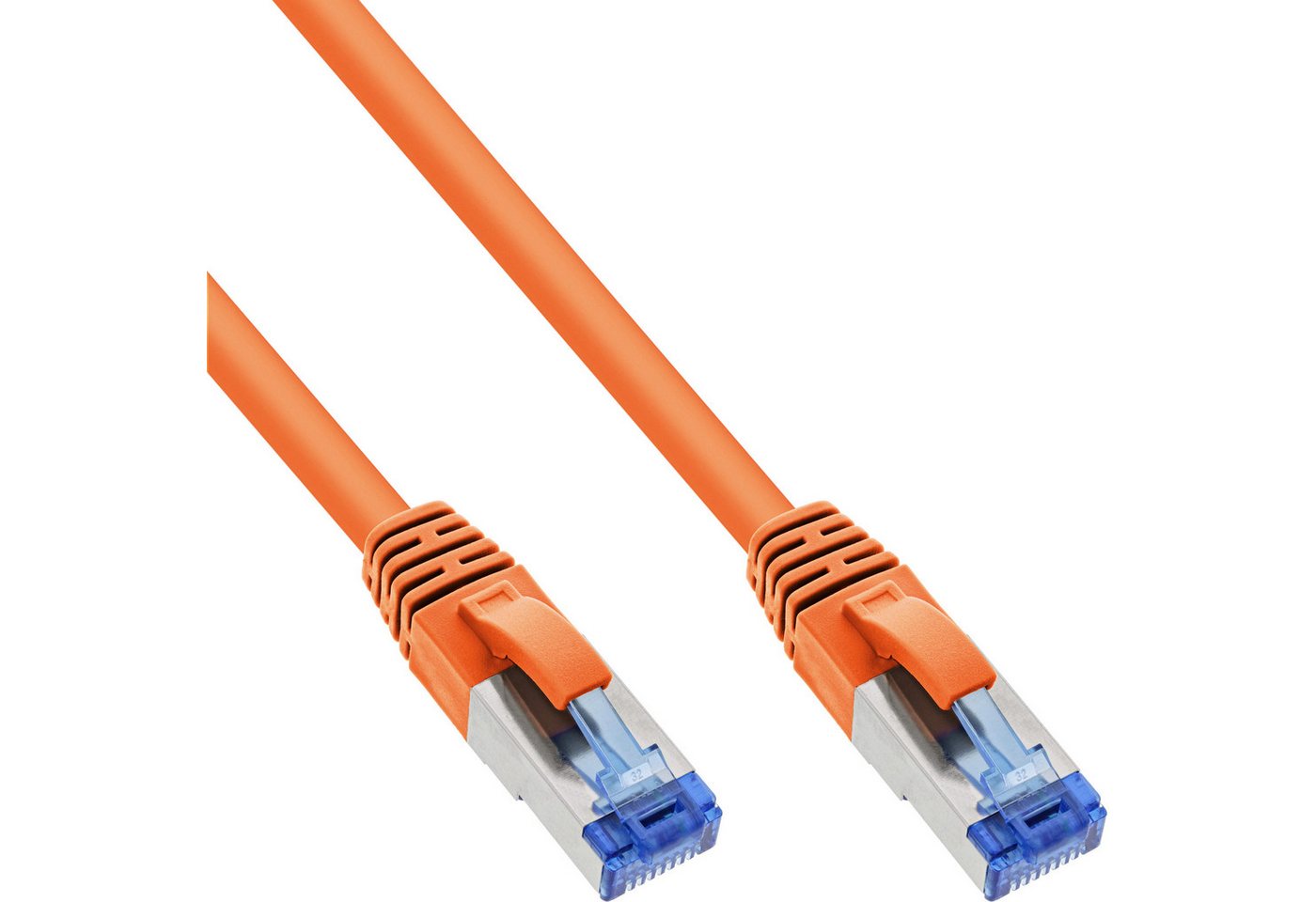 Inline InLine® Patchkabel, S/FTP (PiMf), Cat.6A, halogenfrei, orange, 0,25m LAN-Kabel von Inline