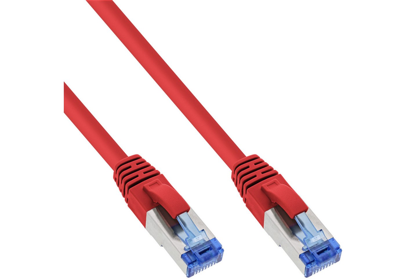 Inline InLine® Patchkabel, S/FTP (PiMf), Cat.6A, halogenfrei, rot, 3m LAN-Kabel von Inline