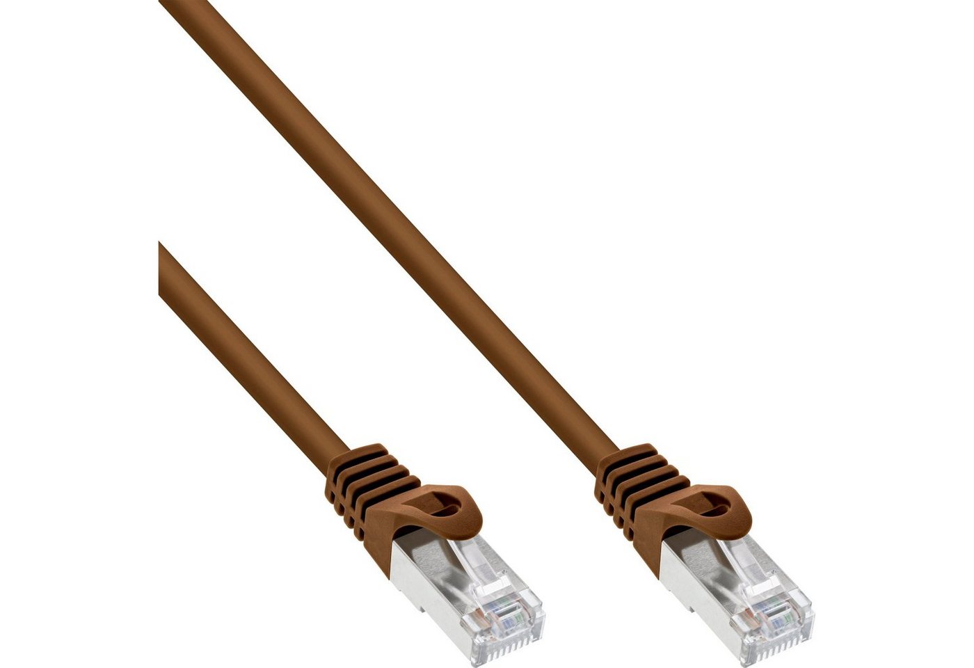 INTOS ELECTRONIC AG InLine® Patchkabel, SF/UTP, Cat.5e, braun, 1m LAN-Kabel von INTOS ELECTRONIC AG