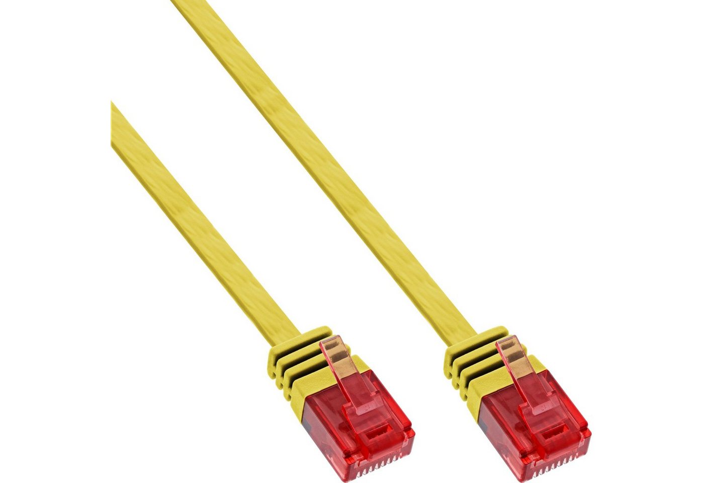 Inline InLine® Patchkabel flach, U/UTP, Cat.6, gelb, 10m LAN-Kabel von Inline