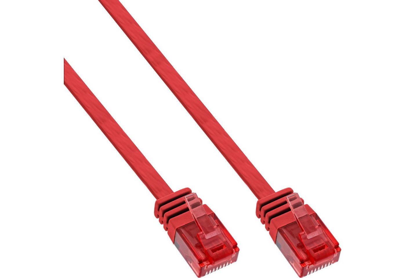 Inline InLine® Patchkabel flach, U/UTP, Cat.6, rot, 1,5m LAN-Kabel von Inline