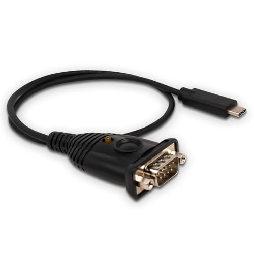 IOGEAR USB C auf RS232 (DB9) Serielle Adapter, RS232 USB Adapter kompatibel mit Windows 11, 10, 8.1, 8, 7, macOS X 10.13+, mit 45 cm Kabel, einfache Installation von IOGEAR