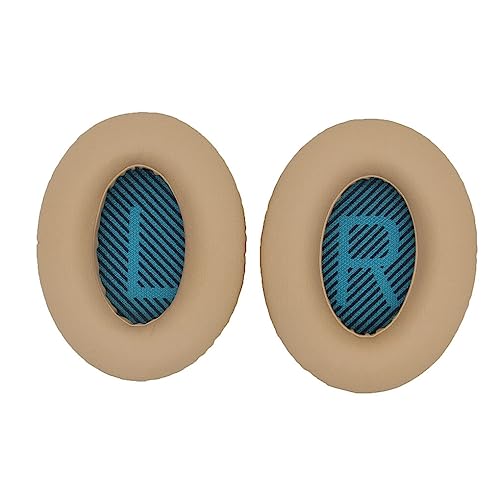 IOIUSKKU Ohrpolster Kissen Noise Cancelling Gaming Gehörschutz Ohrenschützer Gamer Ersatzteile Ersatz für Bose QC35 Kopfhörer, Beige+Blau von IOIUSKKU