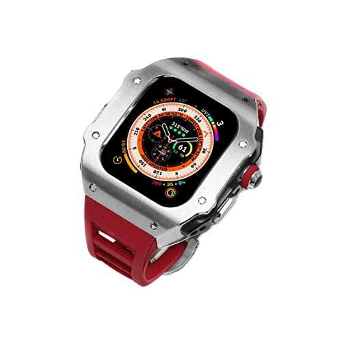 IOTUP Schutzhülle für Apple Watch Ultra 49 mm Titanlegierung RM Mod mit Fluorkautschukband, Modifikationsset, Armbänder und Metalllünette (P) von IOTUP