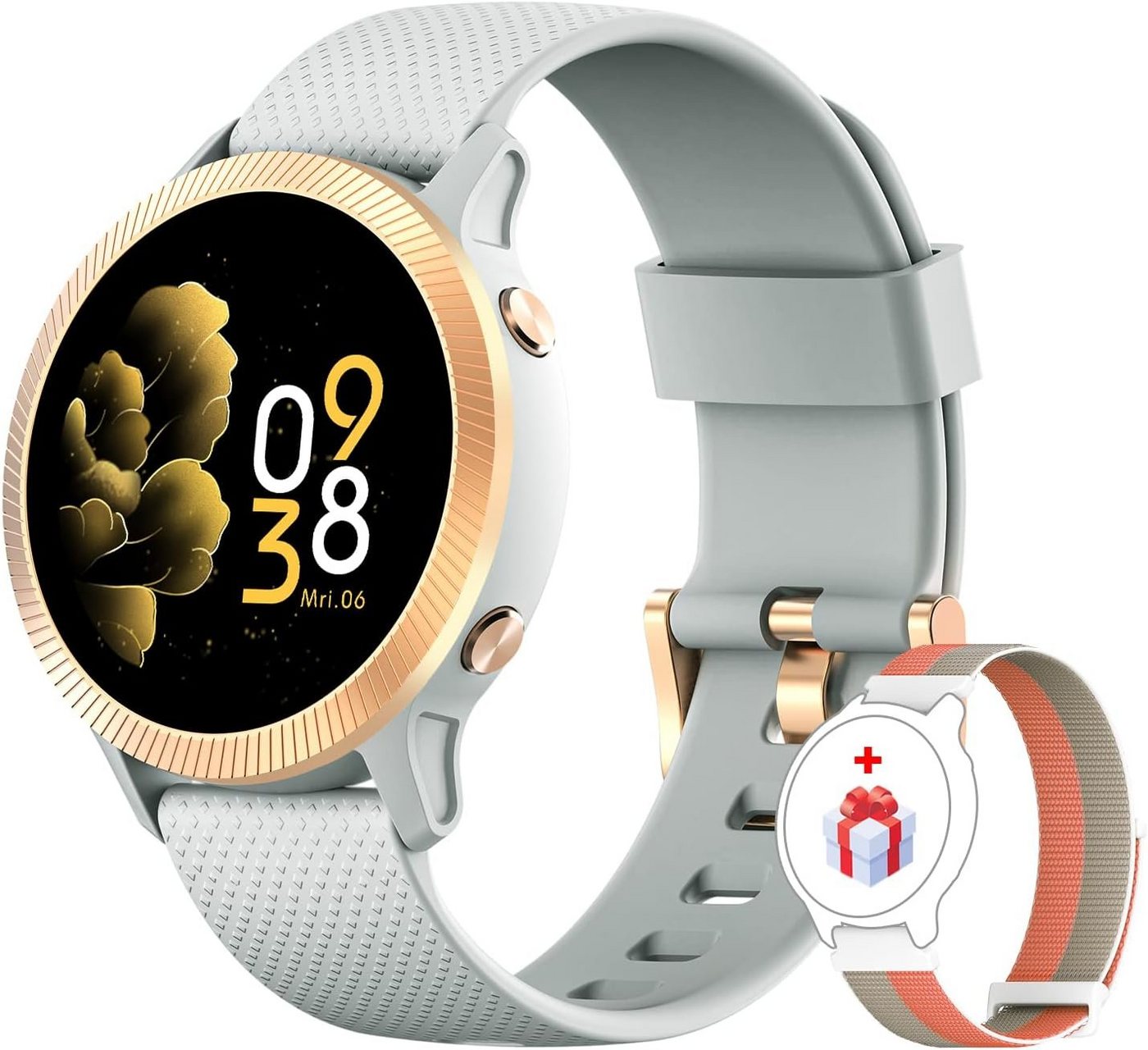 IOWODO Smartwatch (1,09 Zoll, Android, iOS), Mit IP68 Fitness Tracker Uhr Aktivitätstracker mit Blut Sauerstoff von IOWODO