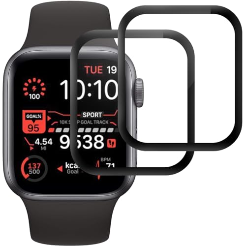 IQShield Panzer Schutz Glas für Apple Watch 40mm Series 6/SE/5/4, 2 Stück Panzer Schutzfolie, HD Klar Displayschutz, 9H Härte, Anti-Fingerprint, Blasenfrei, Anti-Kratzen Panzerfolie von IQShield