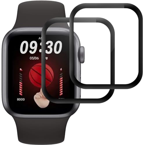 IQShield Panzer Schutz Glas für Apple Watch 44mm Series 6/5/4/SE, 2 Stück Panzer Schutzfolie, HD Klar Displayschutz, Anti-Fingerprint, Blasenfest Installation, Anti-Kratzen Panzerfolie von IQShield