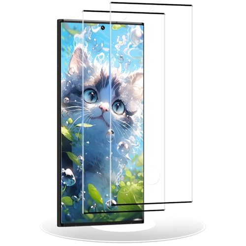 Panzer Schutz Glas für Samsung Galaxy S22 Ultra, 2 Stück Panzer Schutzfolie, 3D Runde Kante Glas Displayschutz, 9H Härte Glasfolie, HD Klar, Blasenfest Installation, Anti-Kratzen Panzerfolie von IQShield