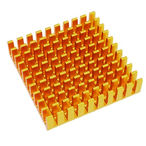 Irox Kühlkörper, 45 x 45 x 10 mm, Aluminium-Kühlkörper zur Kühlung von Hochleistungs-LED-Transistoren (Gold) von IROX