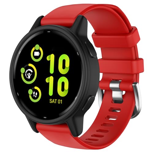 ISABAKE 22mm Armband für Garmin Forerunner 265 / Forerunner 265 Music/Forerunner 255 / Forerunner 255 Music, Silikon Uhrenarmband Ersatzarmband für Vivoactive 4 / Venu 3 / Venu 2 von ISABAKE