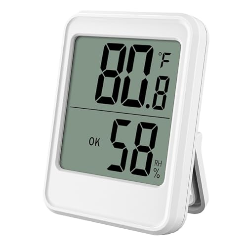 ISAKEN Wetterstation Funk mit Außensensor, Digital DCF-Funkuhr Thermometer Hygrometer Raumthermometer Hydrometer Feuchtigkeit mit LCD-Display von ISAKEN