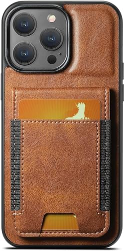 ISKDHFDJ Schutzhülle für iPhone 13Pro Max/13 Pro/13 Plus/13, PU-Leder, Brieftaschen-Handyhülle, Klappkartenschlitz, Ständer, Fallschutz (13 Pro Max, Braun) von ISKDHFDJ