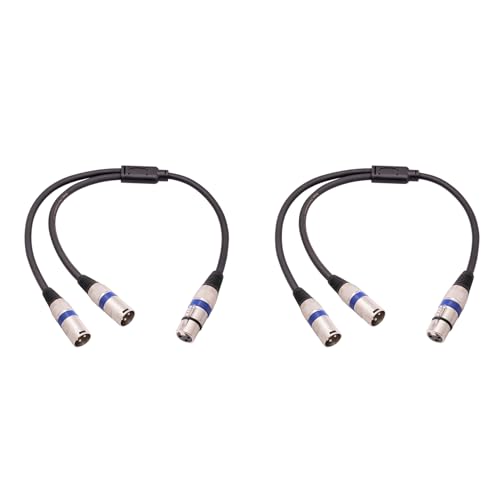 ISKDJBJG 2X 3-Poliges Y-Splitterkabel, XLR-Buchse auf Dual-XLR-Stecker, XLR-Splitterkabel, Mikrofon-Splitterkabel, Audio-Adapter, 50 Cm, B von ISKDJBJG