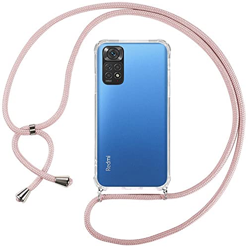 ISOI Kompatibel mit Xiaomi Redmi Note 11/Redmi Note 11s Hülle,Handykette Hülle Silikon Seil Necklace Handyhülle mit Kordel Tasche TPU Bumper Schutzhülle für Xiaomi Redmi Note 11/Redmi Note 11s - Pink von ISOI