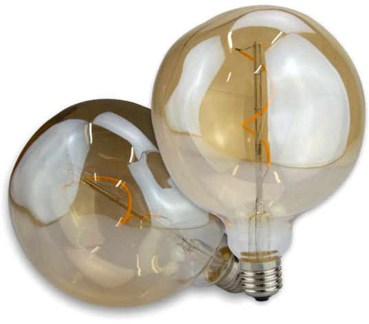 ISOLED E27 Vintage Line LED Dekobirne 125, 4W ultrawarmweiß, Glas amber, dimmbar von ISOLED
