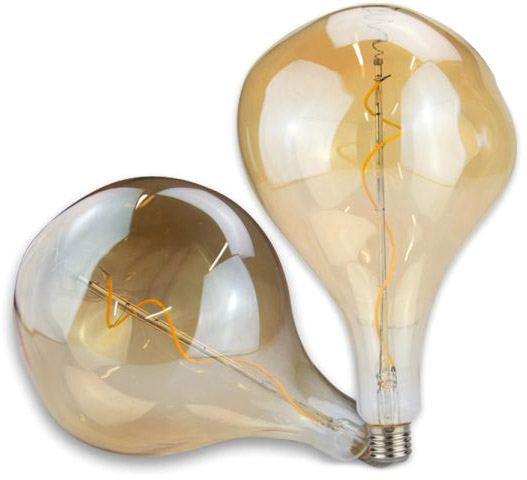 ISOLED E27 Vintage Line LED Dekobirne 165, 4W ultrawarmweiß, Glas amber, dimmbar von ISOLED