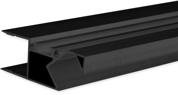 ISOLED LED Aufbauleuchtenprofil HIDE ASYNC Aluminium schwarz RAL 9005, 200cm von ISOLED