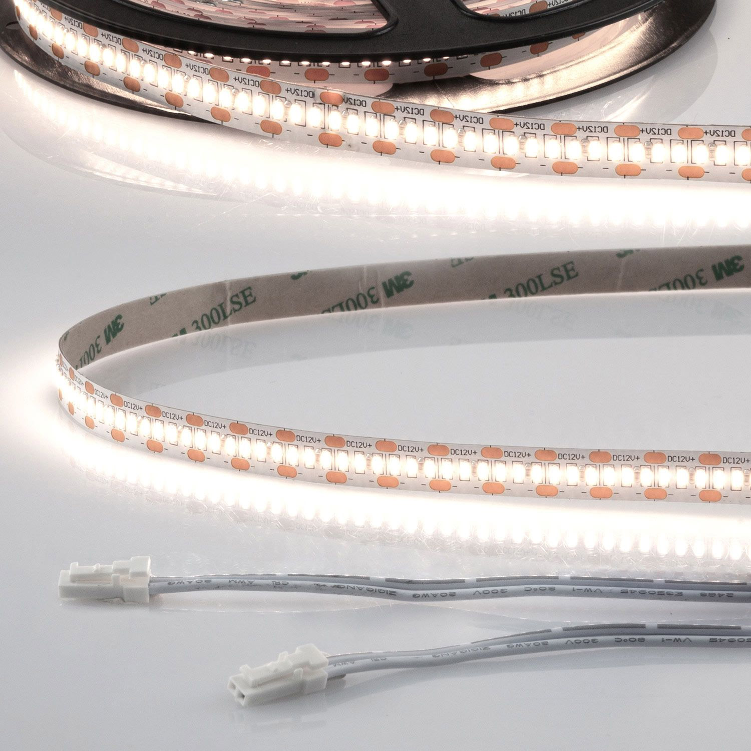 ISOLED LED CRI940 MiniAMP Flexband, 12V, 12W, 4000K, 120cm, beidseitig 30cm Kabel mit male-Stecker von ISOLED