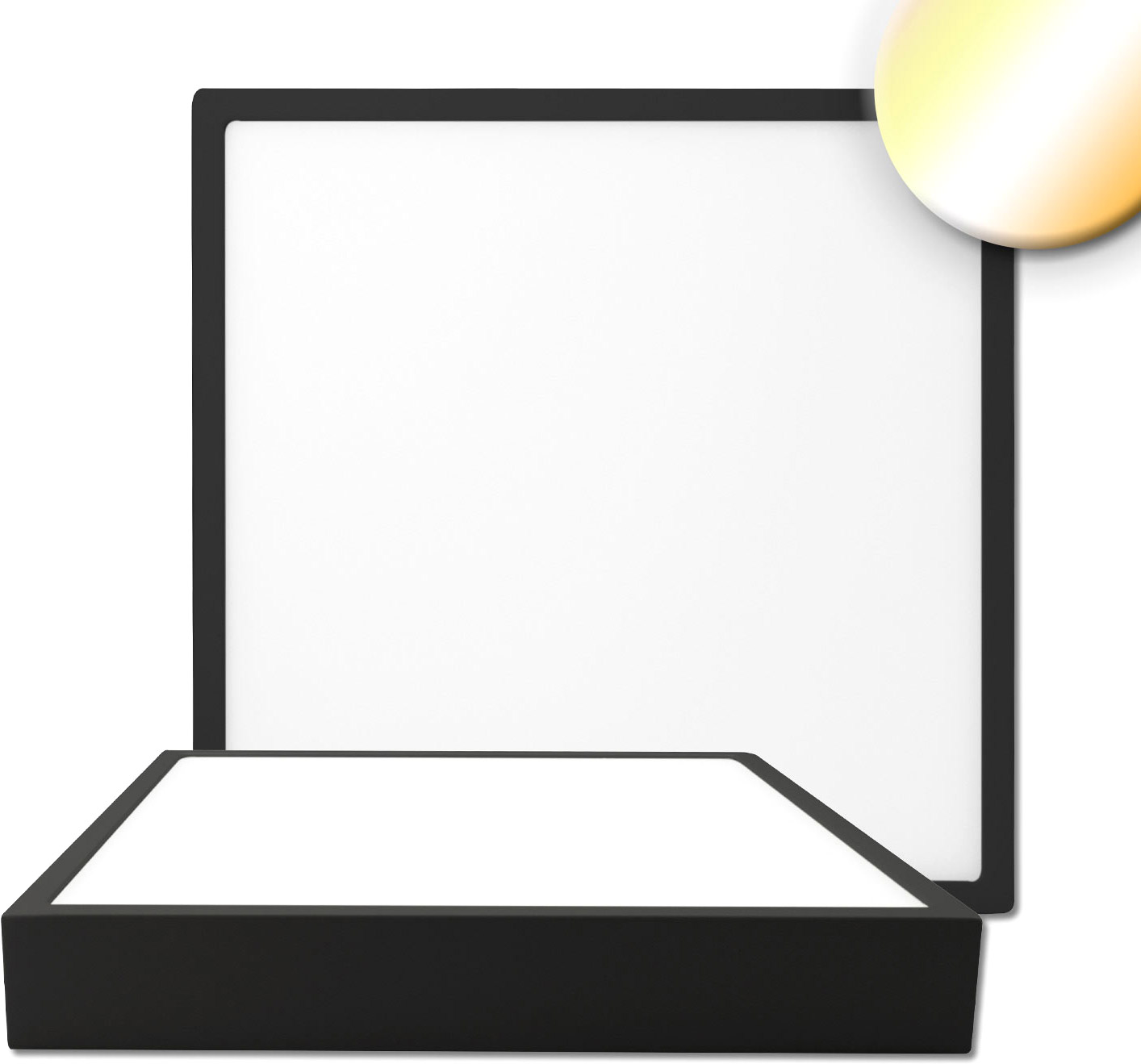 ISOLED LED Deckenleuchte PRO schwarz, 30W, 300x300mm, ColorSwitch 2700|3000|4000K, dimmbar von ISOLED