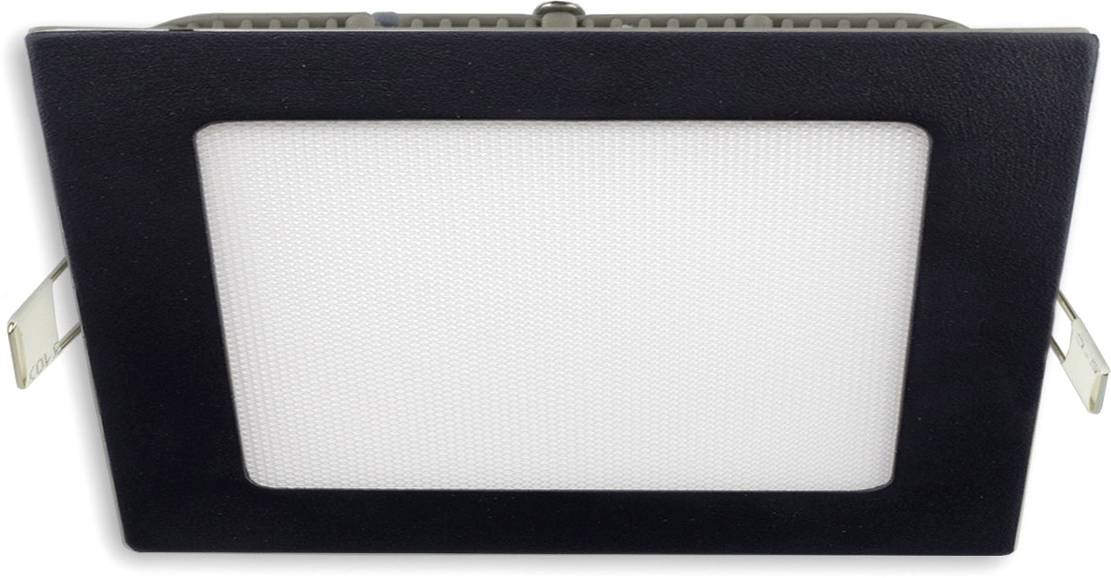ISOLED LED Downlight, 15W, eckig, ultraflach, blendungsreduziert, schwarz, warmweiß, dimmbar CRI90 von ISOLED