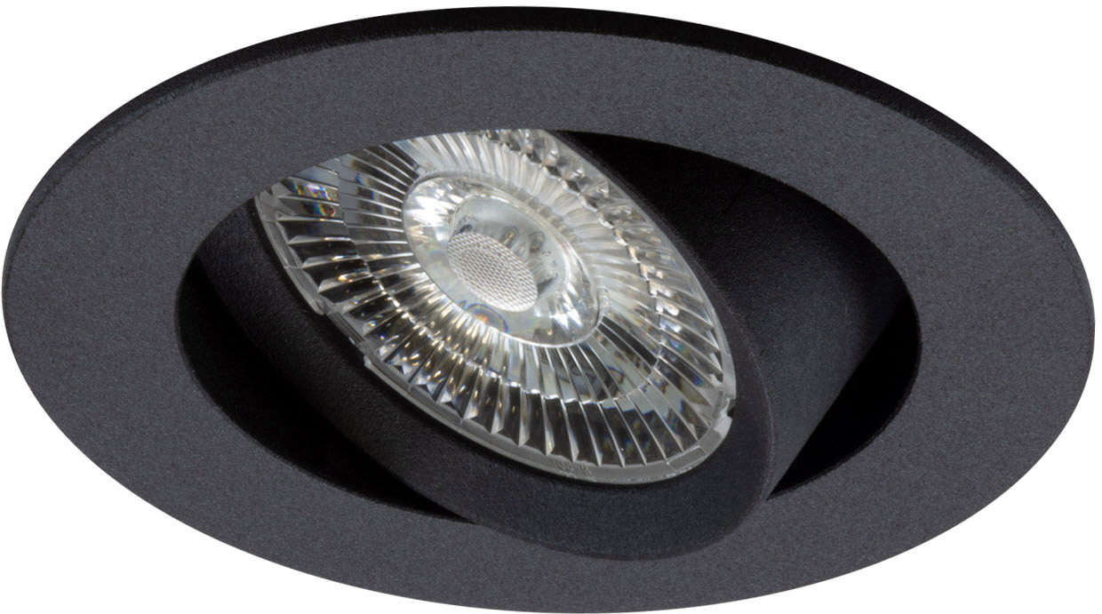 ISOLED LED Einbauleuchte Slim68 MiniAMP schwarz, rund, 8W, 24V DC, neutralweiß, dimmbar von ISOLED