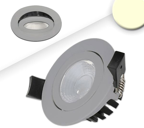 ISOLED LED Einbaustrahler, silber, 8W, 60°, rund, warmweiß, IP65, dimmbar von ISOLED