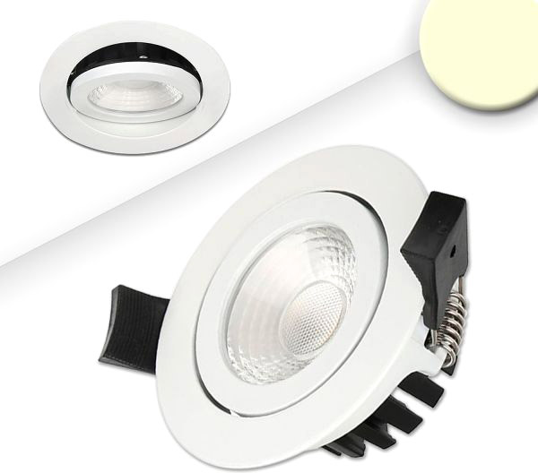 ISOLED LED Einbaustrahler, weiß, 8W, 36°, rund, warmweiß, IP65, dimmbar von ISOLED